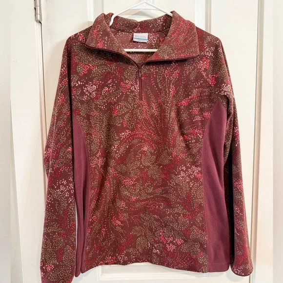Columbia Printed Quarter Zip Fleece Pullover Womens XL - Picture 2 of 4